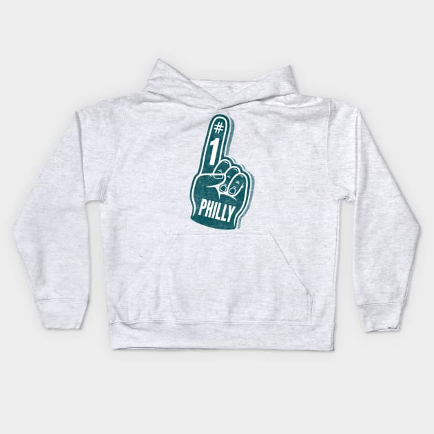 Number 1 Philly Football Kids Hoodie by BRNCR8V